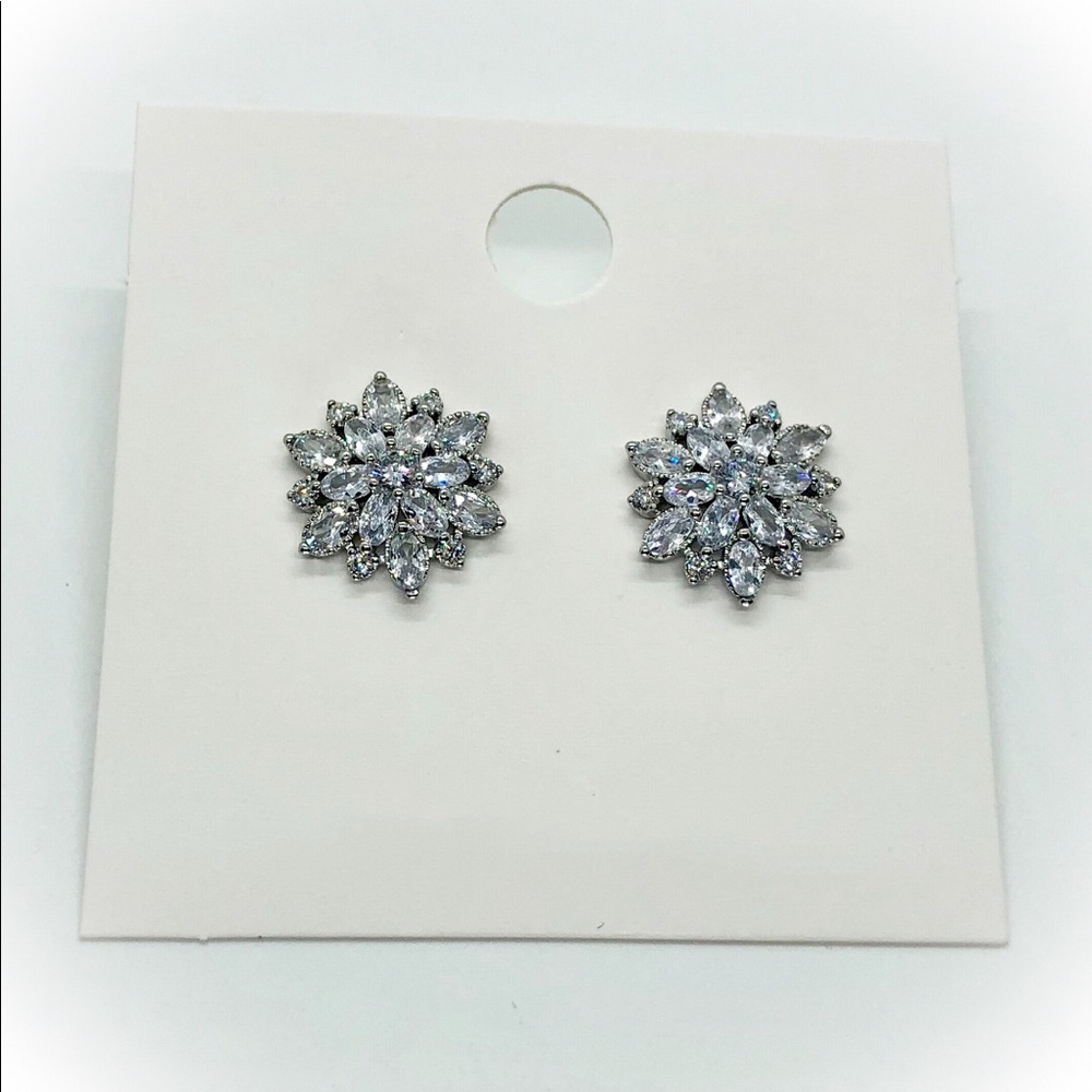 Cubic Zirconia Formal Silver Earrings - Picture 4 of 8